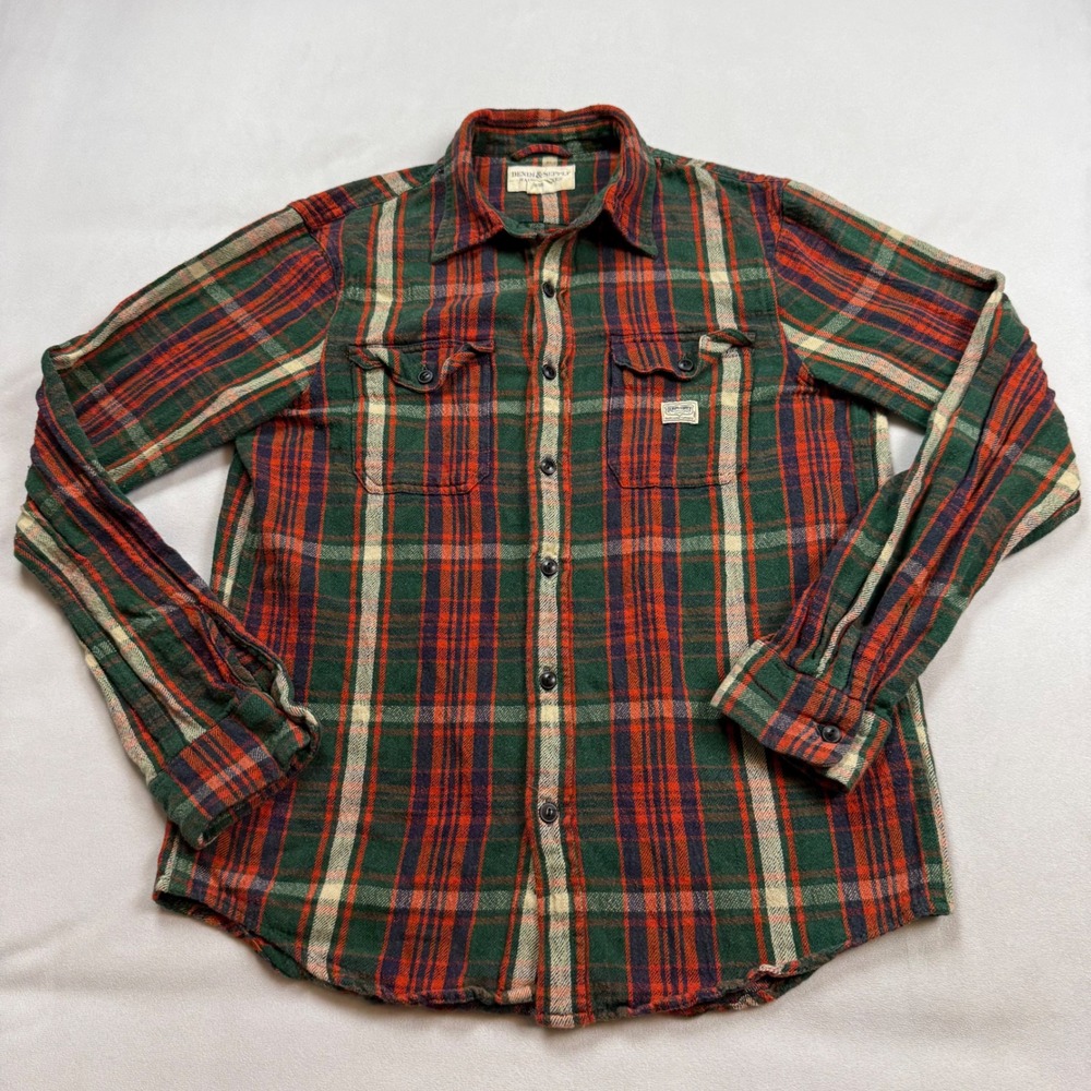 Denim & Supply Ralph Lauren Mens Med Plaid Flannel Shirt Green Red Blue Cotton